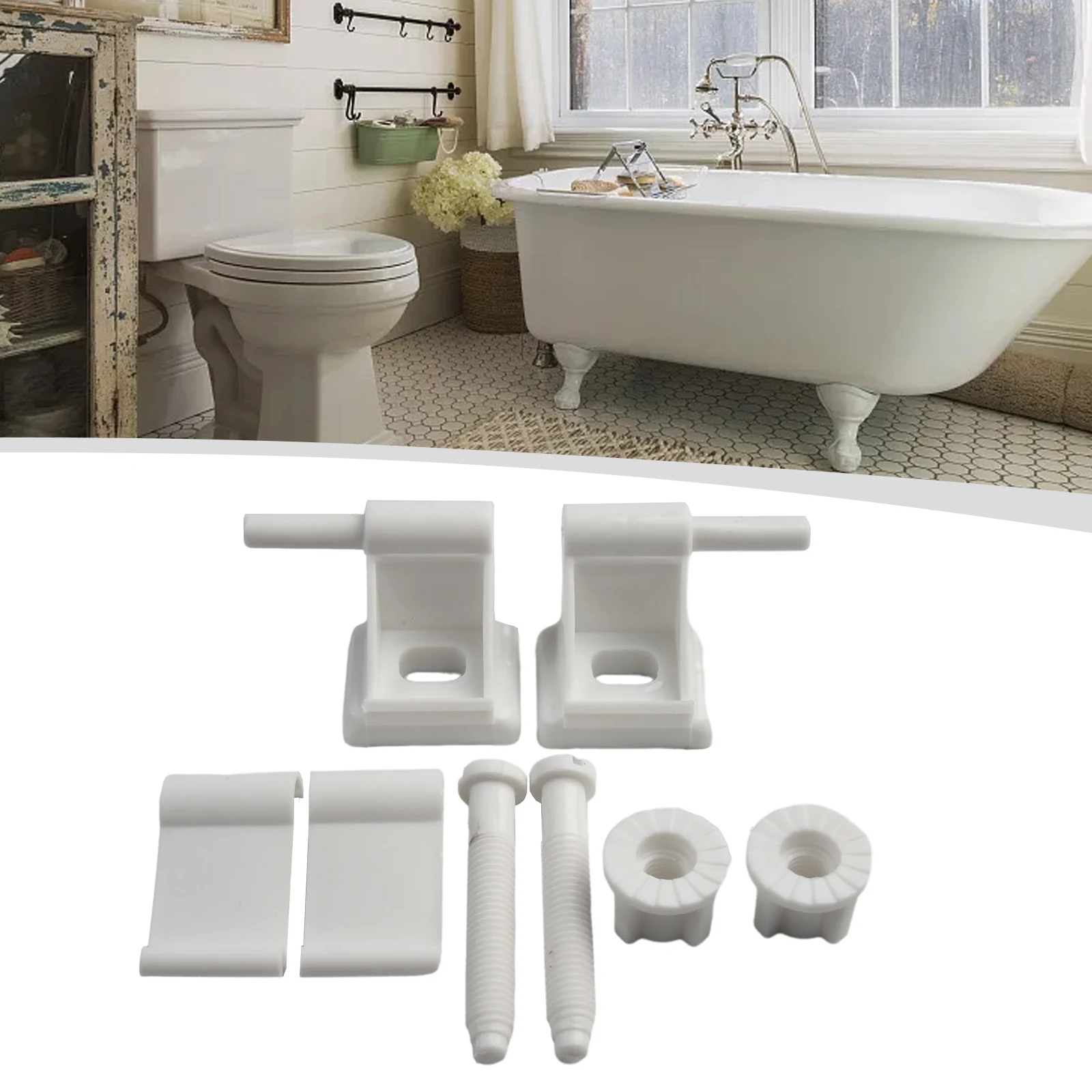 Plastic Toilet S-eat Hinge Replacement Kits White Plastic Toilet S-eat Hinge Set Width Home Improvement Bathroom Hardware Tools