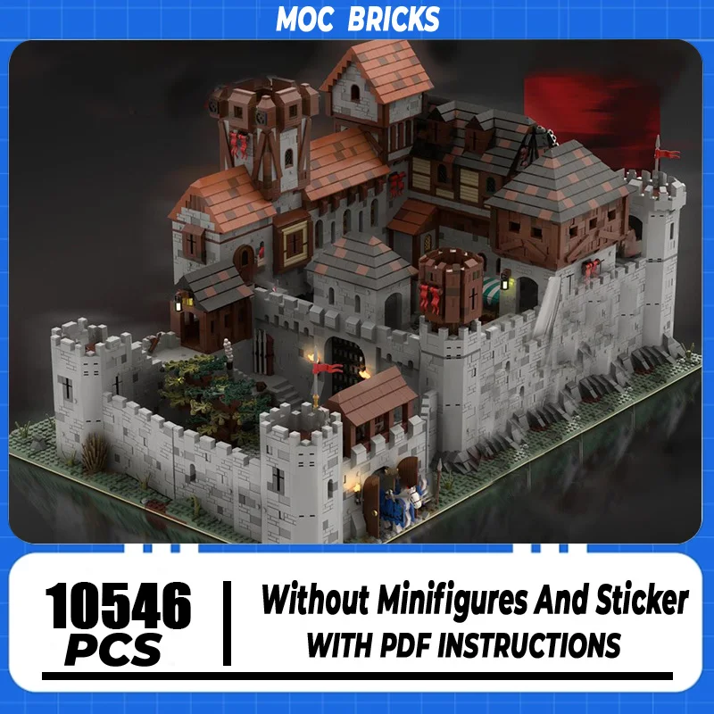 

Moc Building Blocks Medieval Royal Castle Model Technology Brick DIY Assembly Street View Model Construction Toy Holiday Gifts
