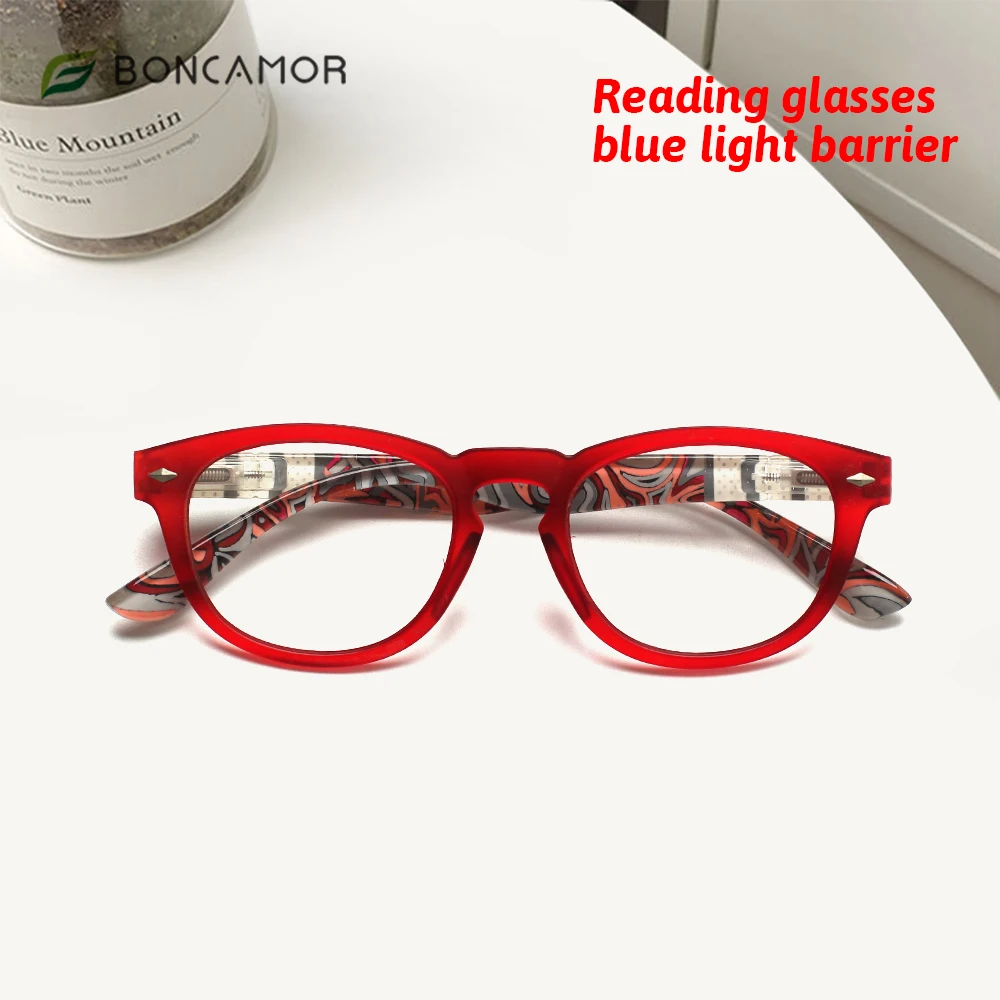 

Reading Glasses Blue Light Blocking For Women with Print Flower Frame Anti UV Men Optical Computer Goggles Eyeglasses+2.0+2.5+3