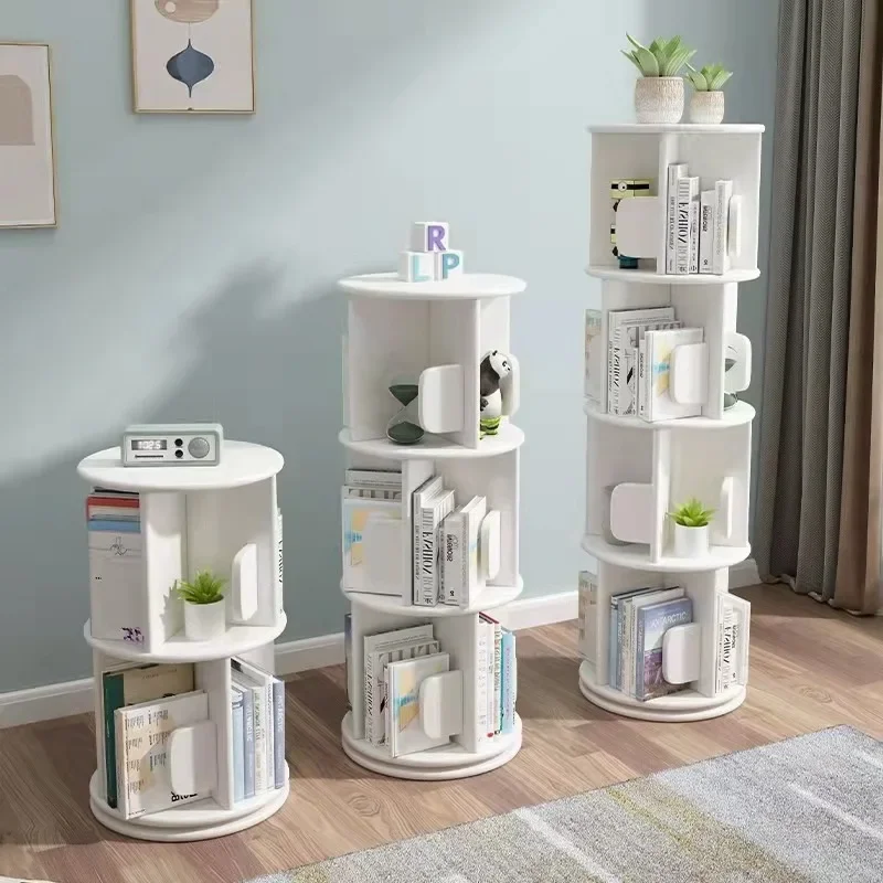 Rotary Bookshelf Floor Household Dollhouse Vertical Spinning Small Rotating Nordic Bookcase Separator Buchregal Salon Furniture