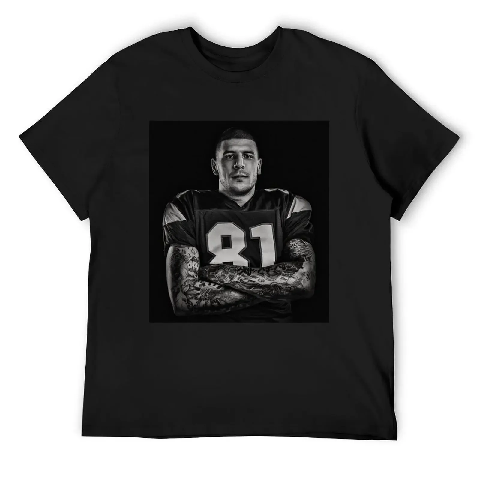 

Aaron Hernandez T-Shirt summer top blue lock boys whites for a boy t shirts men