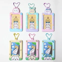 Soporte para sesión fotográfica de dibujos animados Kawaii SERIE DE 치이카와 3 pulgadas, soporte para tarjetas de fotos Kpop, bolsa colgante, papelería escolar, regalos para niñas