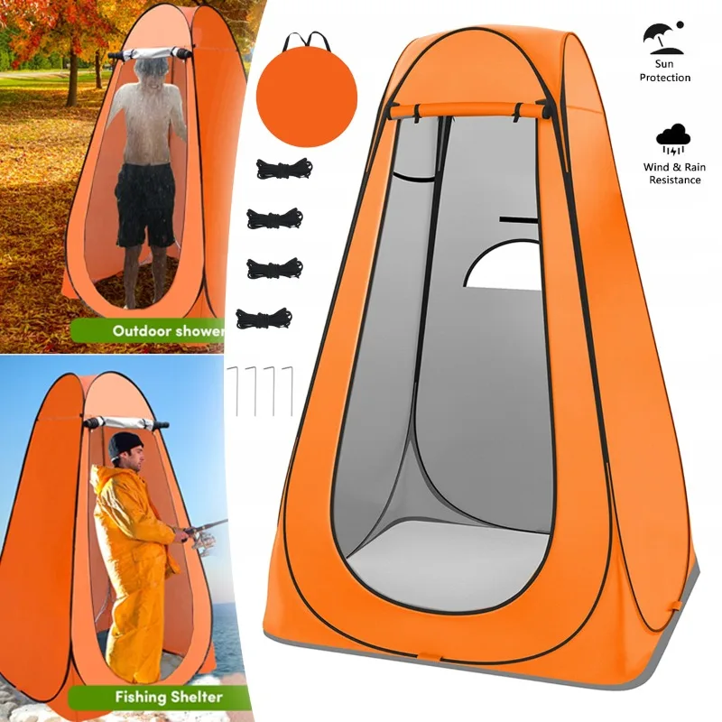 Tente de Douche Instantanée Pop-Up pour l'Intimité, Tente de Camping Extérieure sans Assemblage, Cabine de Change Portable, Tente de Toilette Mobile Étanche pour Plage, Pêche, Randonnée, Camping-Car, Voyage, Abri de Bain