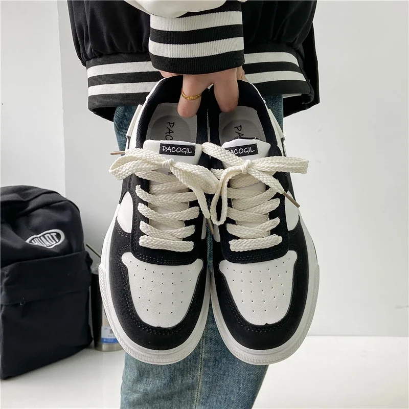 2024 New Flat Female Sneakers Women Autumn Casual Vulcanize Black Fashion Harajuku Thick-sole Sneaker Platform Sports Shoes