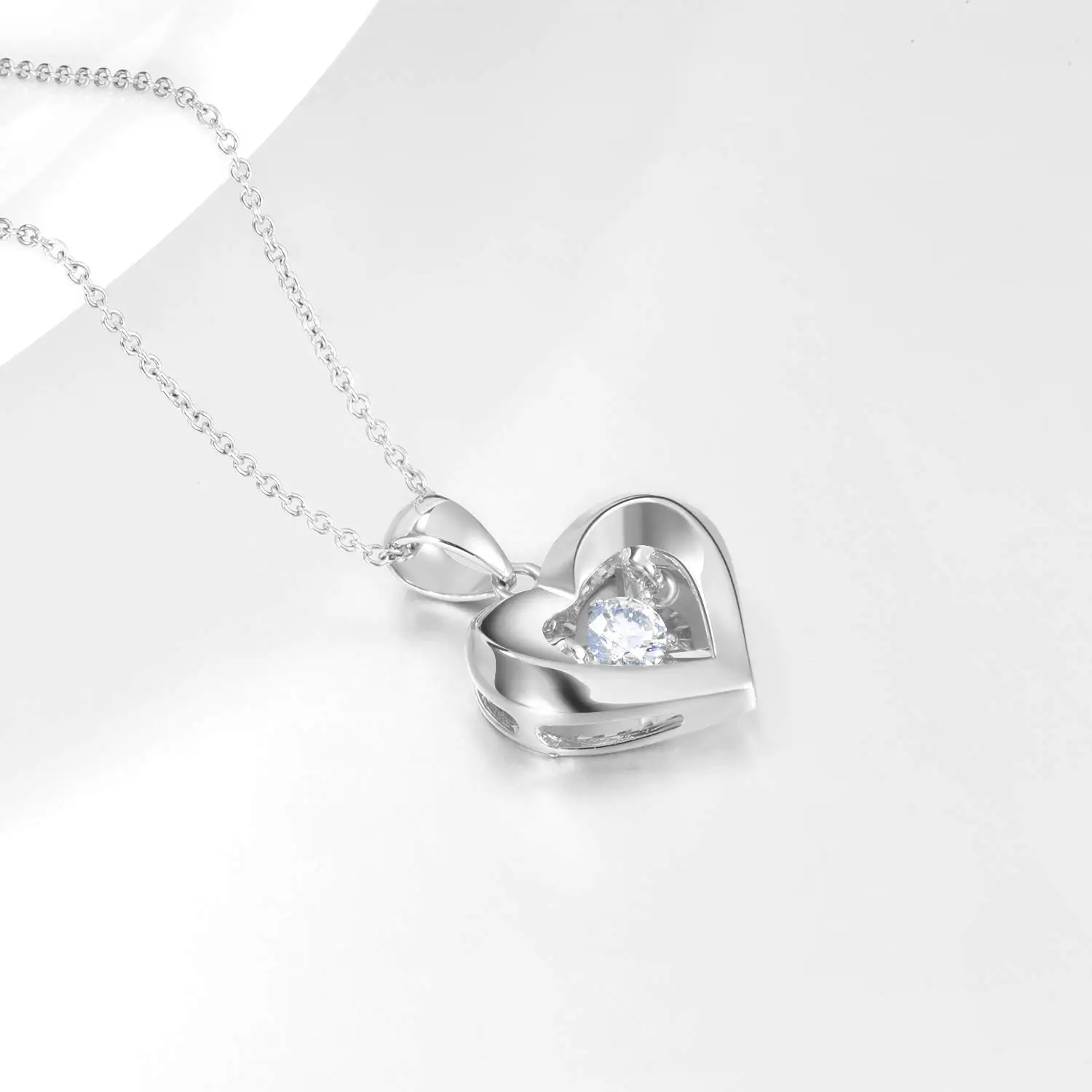 18k Gold Heart Jewelry Necklace for Women Solid Gold Chain and Pendant Necklace for Anniversary Jewelry Present Gifts for Mother