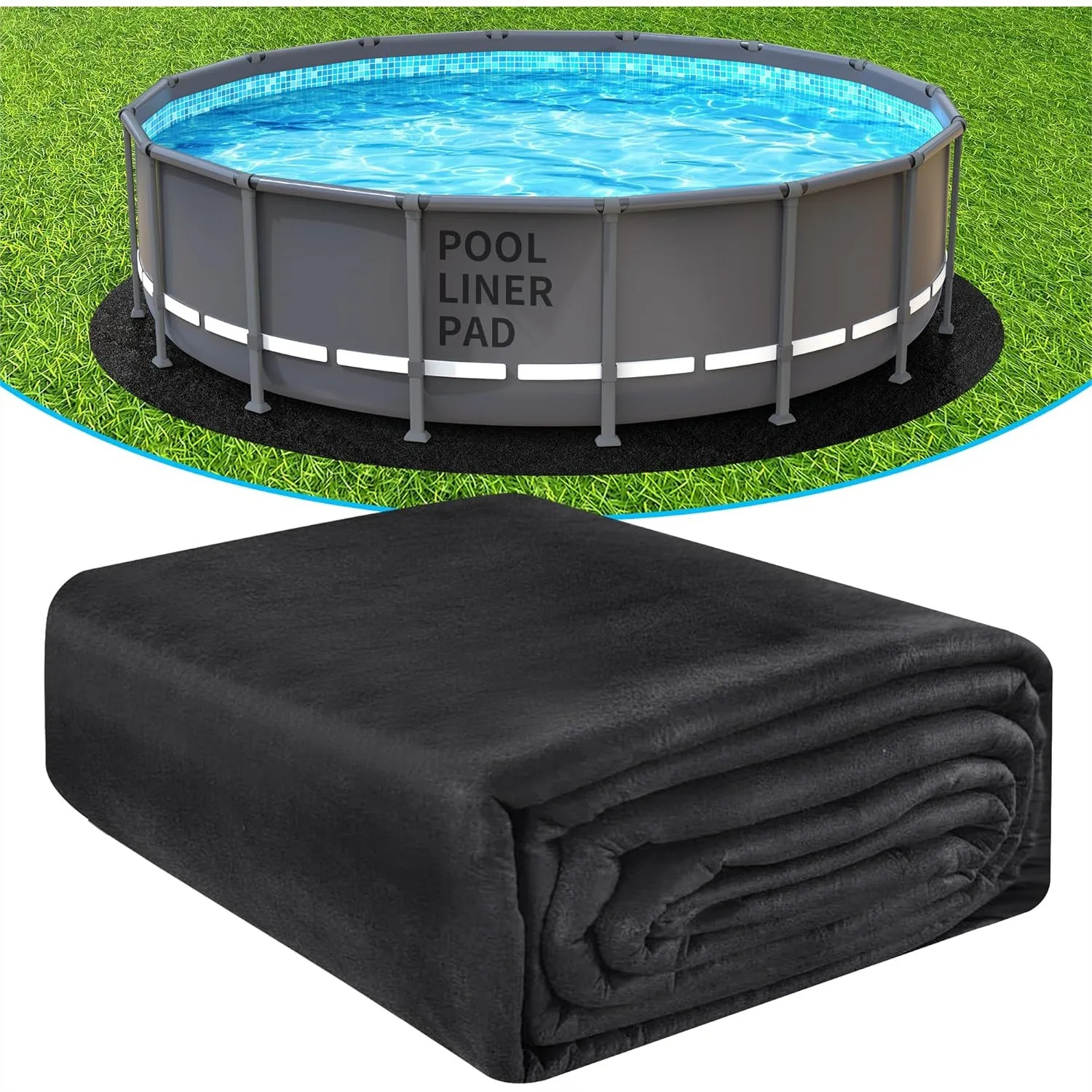 Heavy Duty Pool Liner Pad for Above Ground Pool - Thicker Protection, Puncture Resistant, Weed Barrier