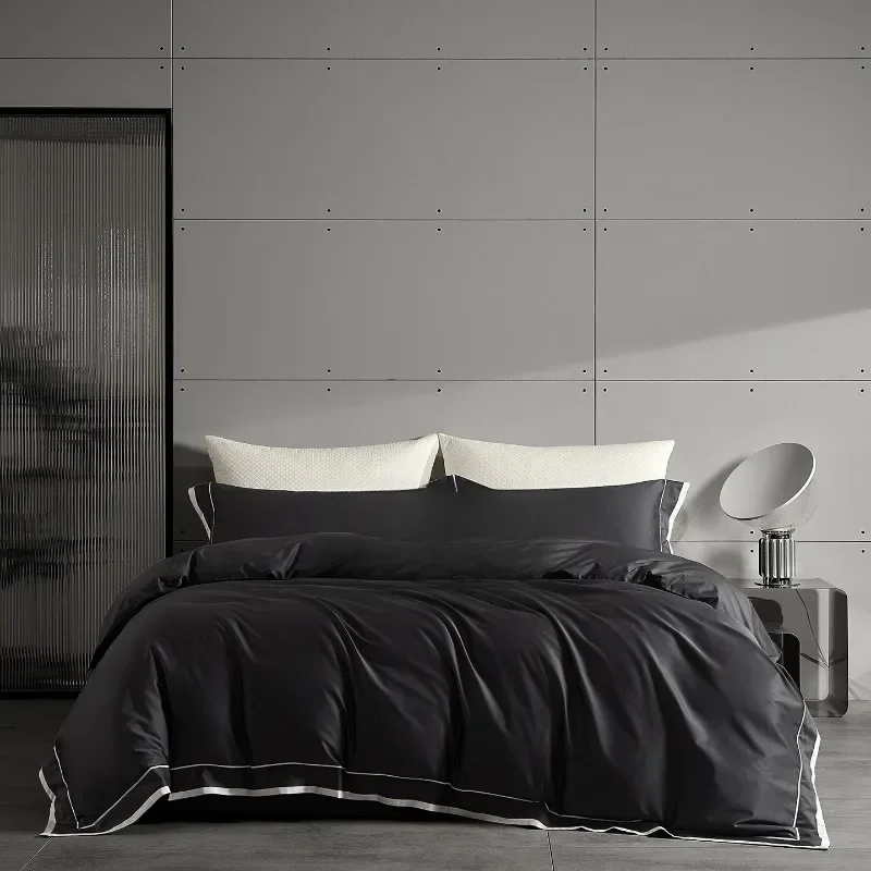 Craft four-piece set, printing and dyeing solid color, modern simple quilt cover