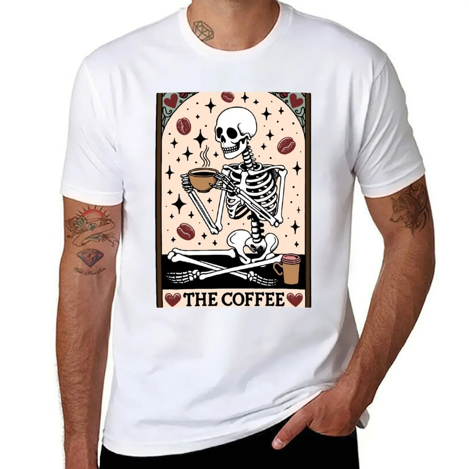 

The Coffee Tarot Card T-Shirt man t shirt designer funny t shirts cotton anime t shirts oversize T-shirt