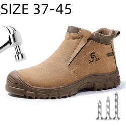 GUYISA Men's Safety Boots Work Welder Shoes Anti Scalding Anti Smash Puncture Protection Safety Shoes Men Sneakers Size 37-45