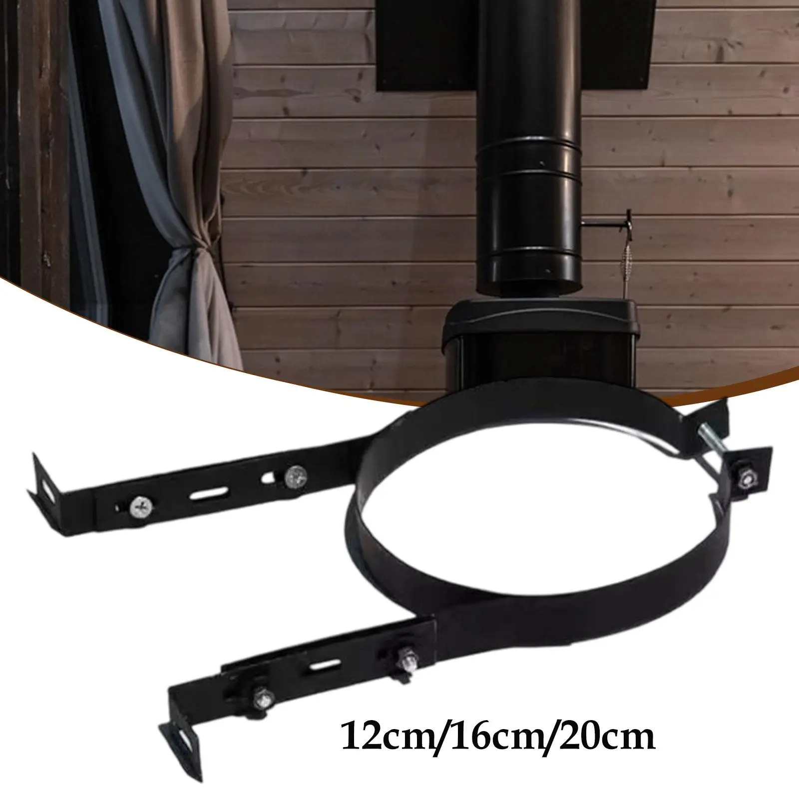 Chimney Pipe Holder Bracket, Adjustable, Easy to Install, Stainless Steel Stove Pipe Hanger Pipe Clamp Flue Liner Clamp