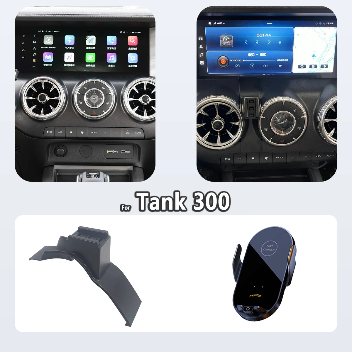 Suporte de telefone especial para tanque 300 2022 2023 2024 suporte magnético para telefone de carro base invisível com detecção inteligente