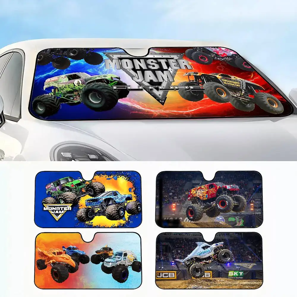 

M-Monster Jam Truck Автомобильный солнцезащитный козырек на лобовое стекло, солнцезащитный козырек, внутренняя защита для грузовика, внедорожника, универсальный козырек