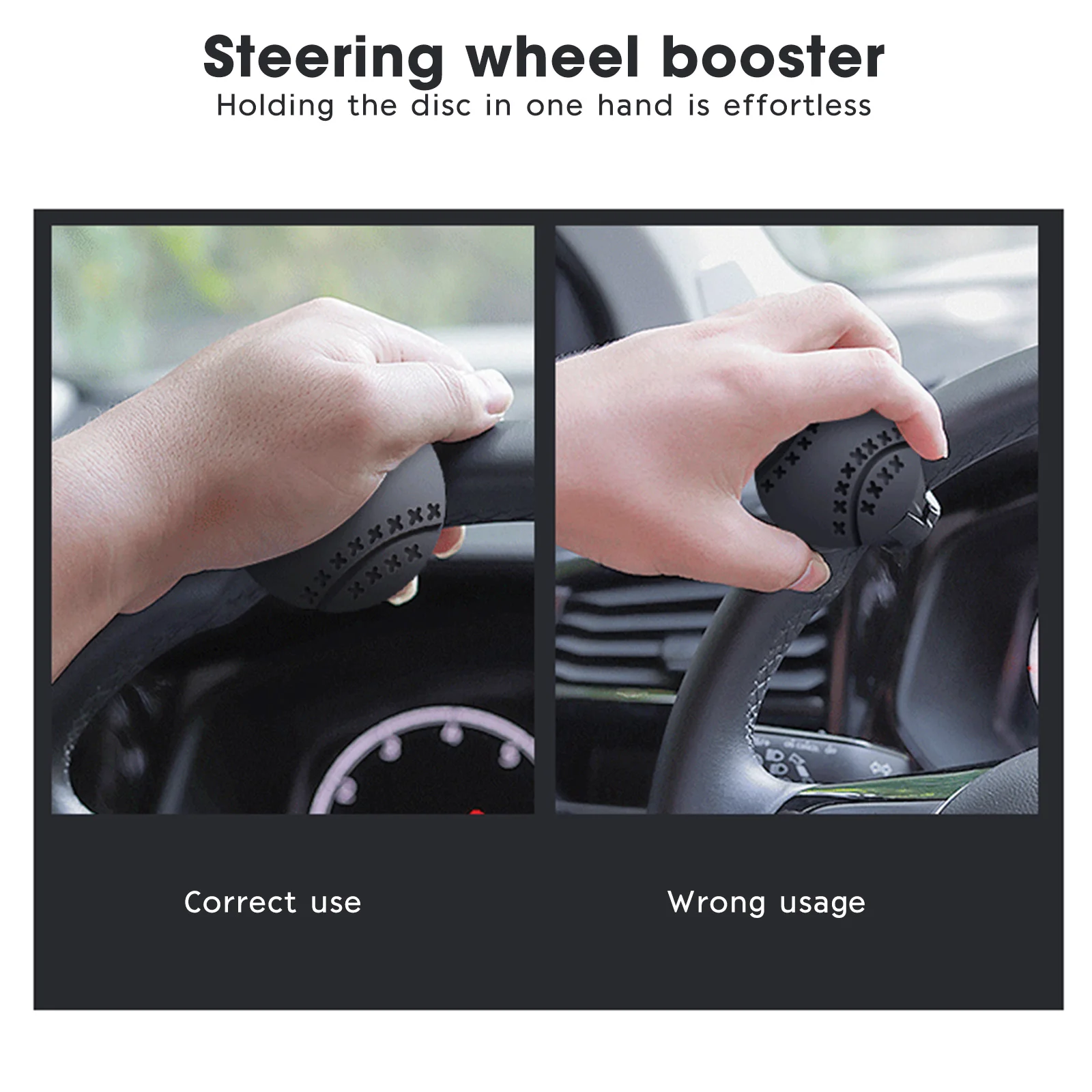 Goramsay Car Steering Wheel Booster 360 Degree Rotation Steering Wheel Knob Ball Labor-saving One Hand Steering Booster