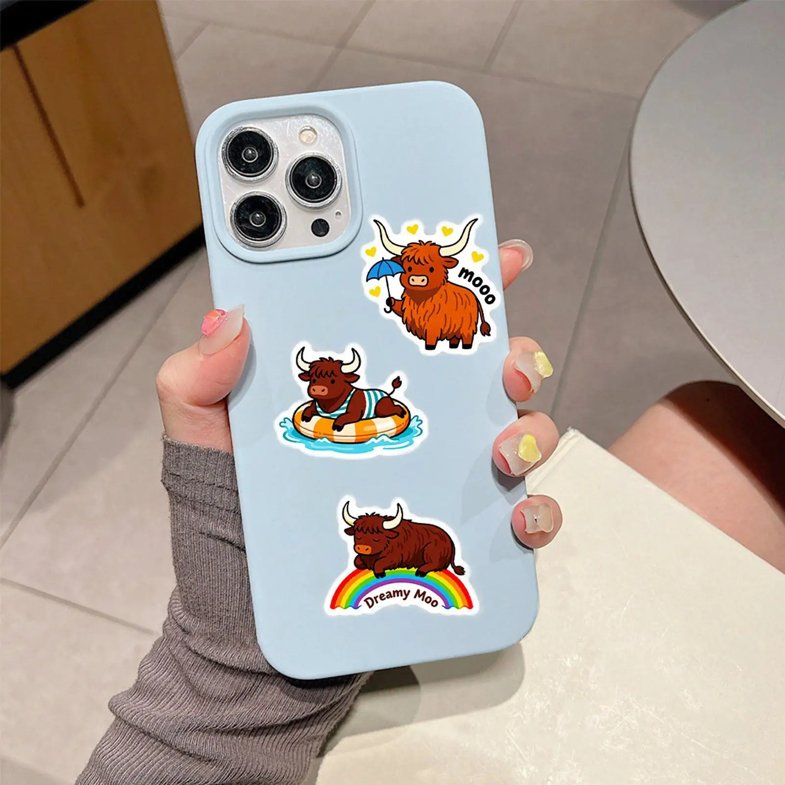 بقرة طباعة ملصقات 56 قطعة مقاوم للماء لطيف الديكور الشارات ملصقات الحيوان للأطفال حفلة الكبار سكرابوكينغ عيد الميلاد #3