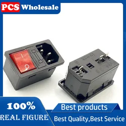 AC-14-F16/F16A Electrical Power Socket 250V Rocker Switch Brass 10A Inlet Plug Connector Computer Mount Outlet With Fuse