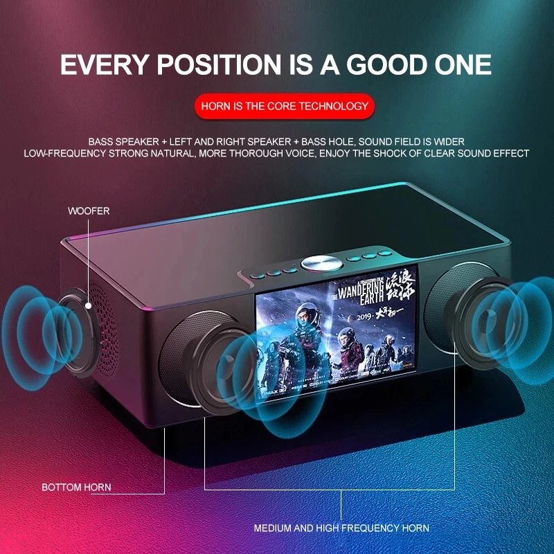 SOAIY głośnik Bluetooth przenośny głośnik HiFi bezprzewodowy głośnik Sound Bar 360 Stereo Surround Subwoofer Audio 8000mAH Power Bank odtwarzacz