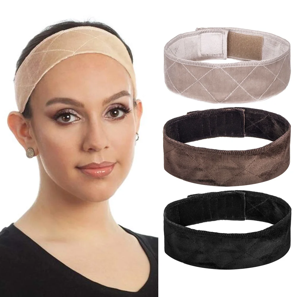 Peruca ajustável Grip Band, antiderrapante bandas elásticas para peruca titular, veludo Headbands, Glueless Hairband, seguro, sem tensão