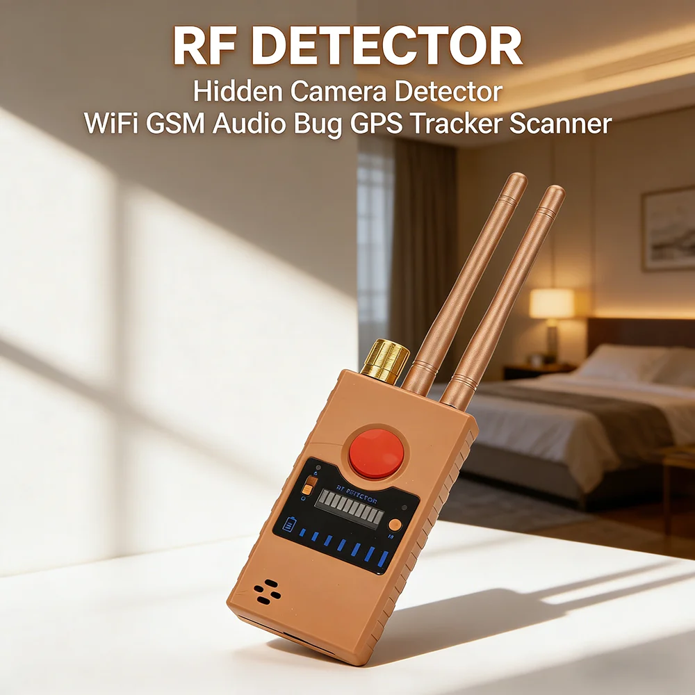 

Anti Spy Hidden Camera Detector WiFi GSM Audio Bug Finder GPS Tracker Wireless RF Signal Detect Bug Bluetooth Headset Scanner