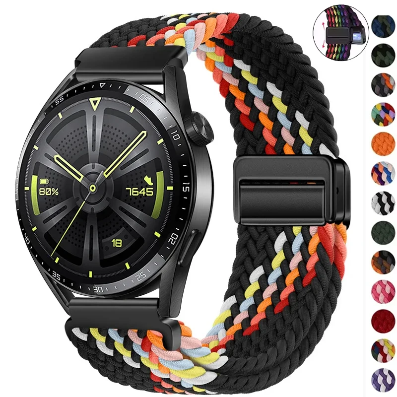 22 مللي متر 20 مللي متر النايلون مشبك حزام لساعة هواوي GT 4 3 2 46 مللي متر/4 برو 3Pro سوار لساعة سامسونج 7/6/5/4/حزام كلاسيكي قابل للتعديل