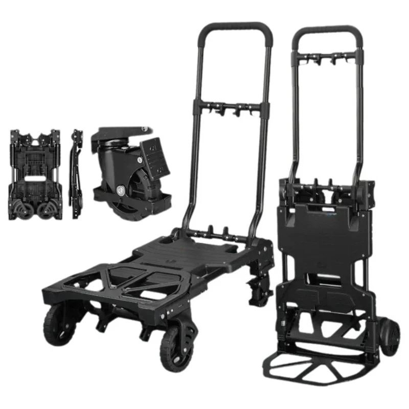 Multi-purpose Flatbed Truck Transporter Pull Cart Foldable Moving Site Outdoor Trailer