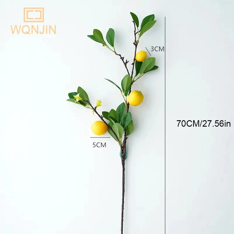 Zitronen zweige mit Frucht simulation grüne Pflanzen frische Haupt dekoration Foto Requisiten Kunststoff Obst Blumen arrangement gefälschte Blume – Detail 5