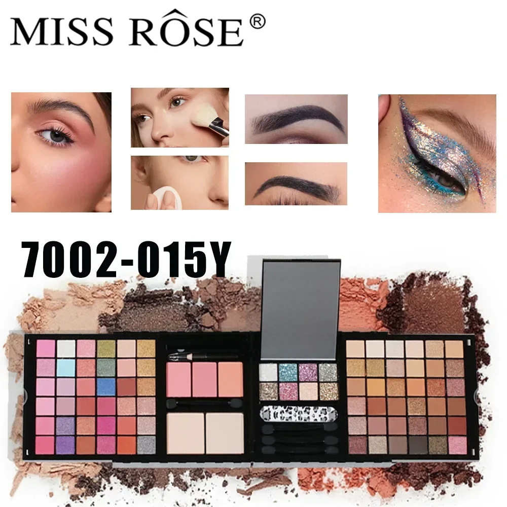 MISS ROSE Makeup for Women Full Kit All in One Makeup Gift Sets Eye Shadow Powder Lipstick Lipliner Eyeliner Blush Brush Palette