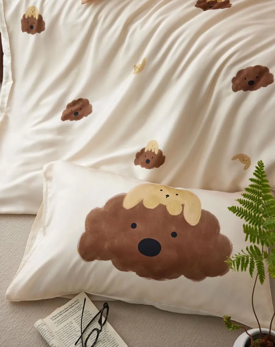 Fashion cute teddy dog elephant bedding set single double,twin full queen king home textile bed sheet pillow case quilt cover