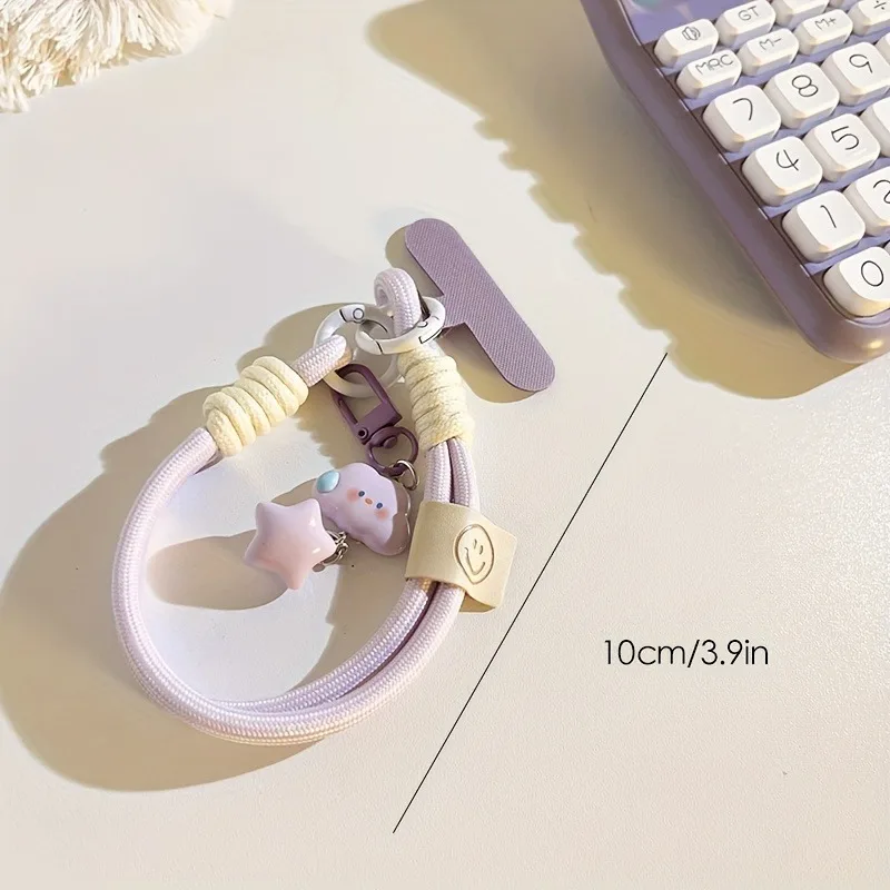Colourful Mobile Phone Strap with Star Charm, Gift for Her