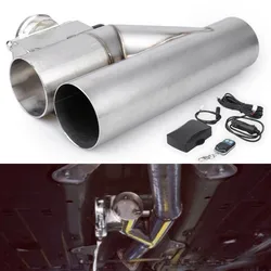 1Pc 2.5'' 3'' Stainless Steel Exhaust Piping Adjustable Y-shaped Pipe Electric Exhaust Cutout Single Valve Automotive Accessory