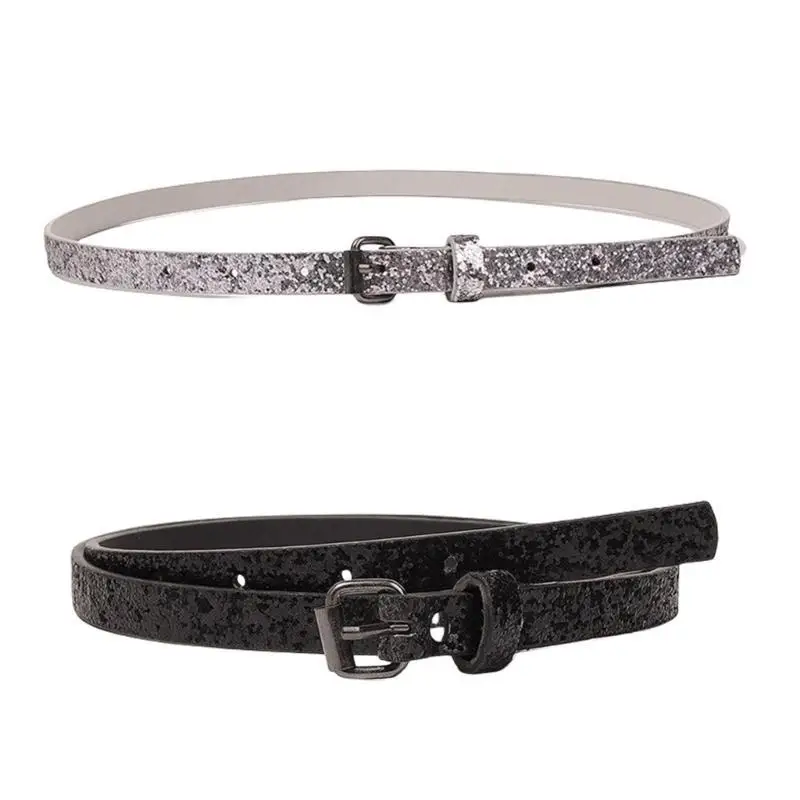 

39BD Glitters Waist Chain Casual Belt Carving Buckle Waist Ceinture Belt Heavy Duty Belt for Beach Jewelry