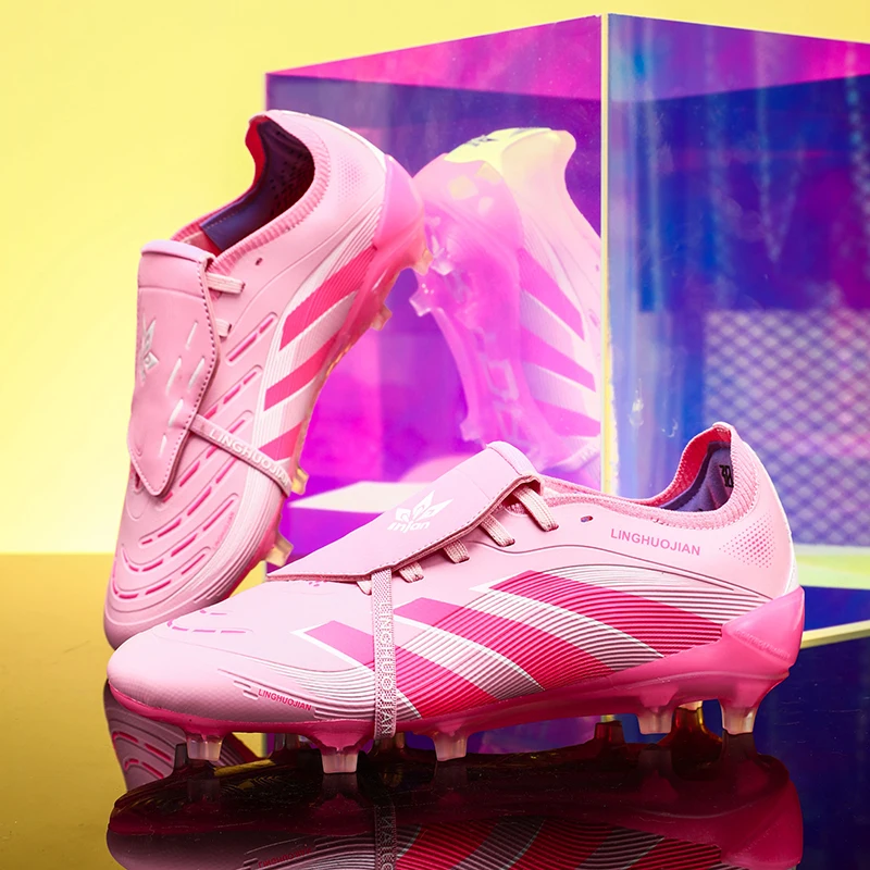 New Men Football Boots Soccer Cleats Fg Non-Slip Training Shoes Soccer Shoes Long Spikes Match Ultralight Outdoor Drop Shipping