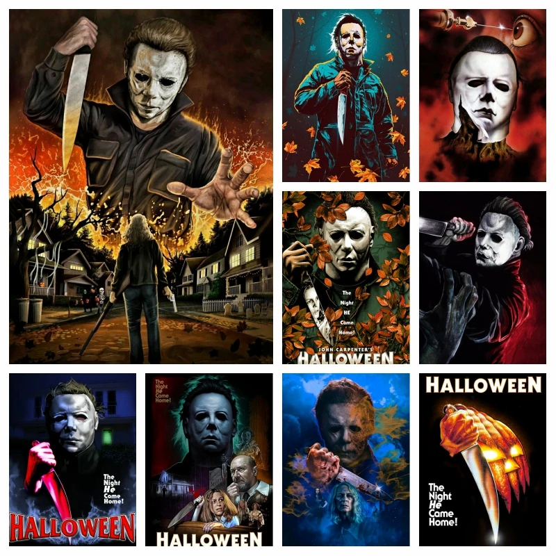 

5d Classic Horror Movie Halloween Kills Diamond Painting Michael Myers Art Full Square Cross Stitch Crystal Craft Room Decor