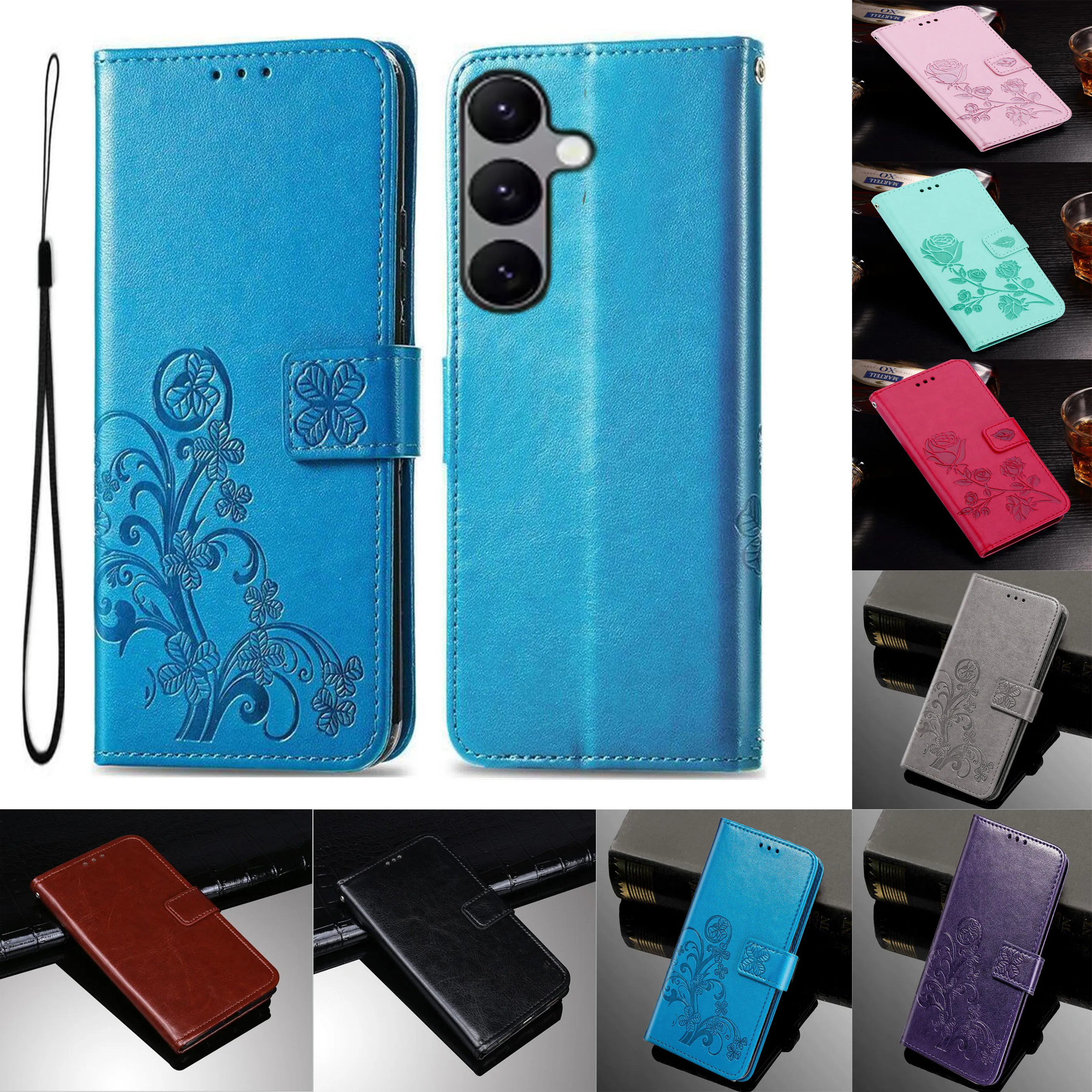 Wallet Flip Case For Samsung Galaxy Wide7 Cover Back Skin Case For GalaxyM15 M15 5G F15 Coque Leather Phone Protective Bags