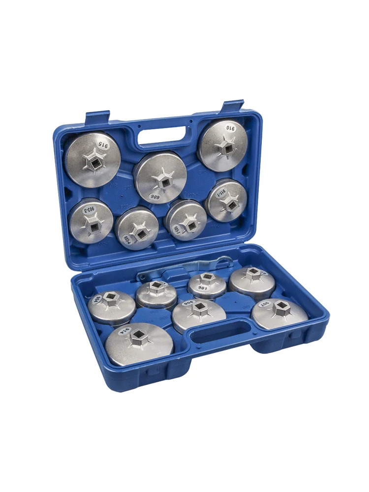 15pcs Cap Oil Filter Wrench Socket Set Car Hand Remover Tool Kit 1/2\