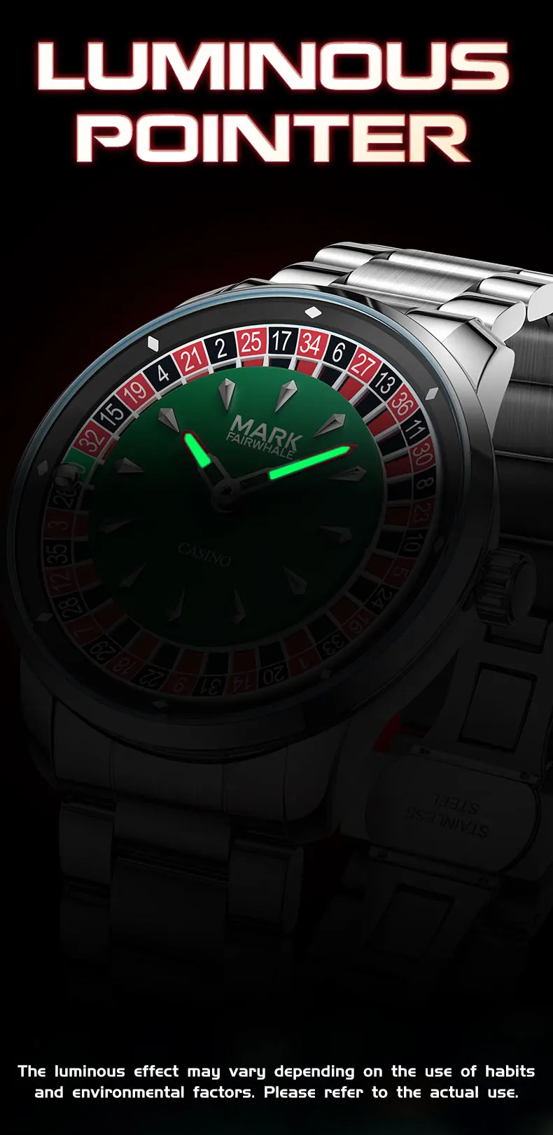 Mark Fairwhale 5031 Herren-Quarzuhr mit lustigem Design, eingelassenem Rad, arabischen Ziffern, rotierendem Zifferblatt, Roulette-Uhr, Herrenuhr, Reloj – Detail 14