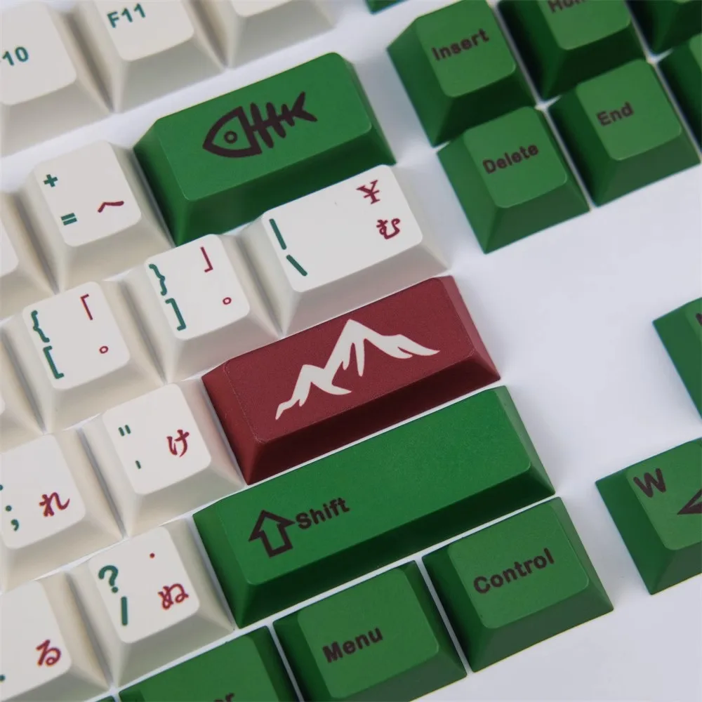 Camping Full Set Of Keycaps PBT Heat Sublimation Cherry High Switch Mechanical Keyboard Ergonomic 7U Key Personality