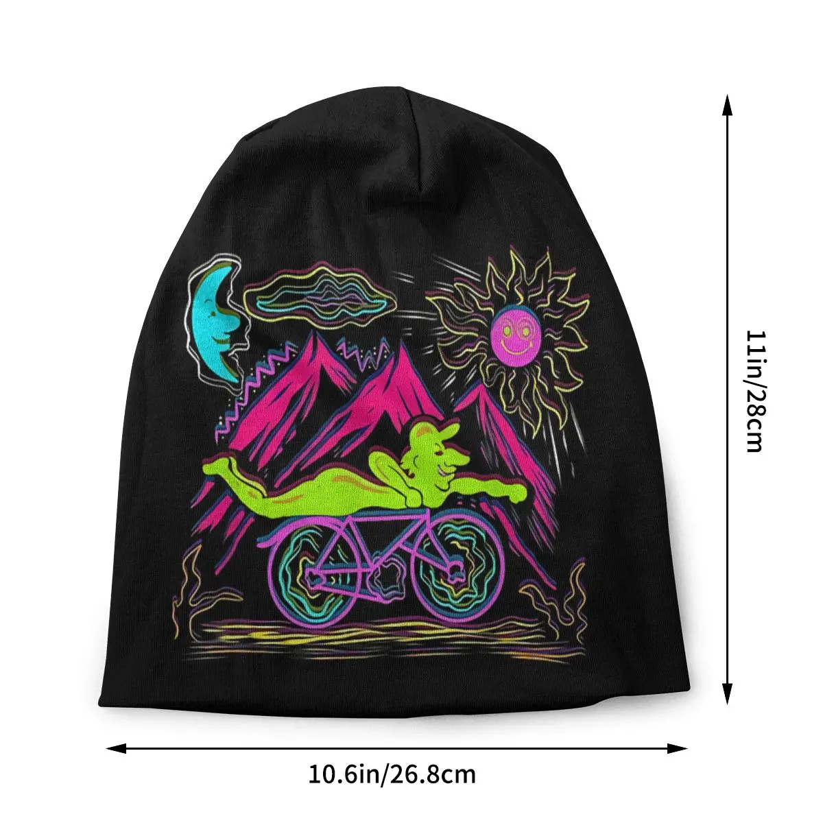 Bicycle Day 1943 LSD Acid Hofmann Trip Hallucinogen Unisex Bonnet Thin Running Double Layer Thin Hats For Men Women