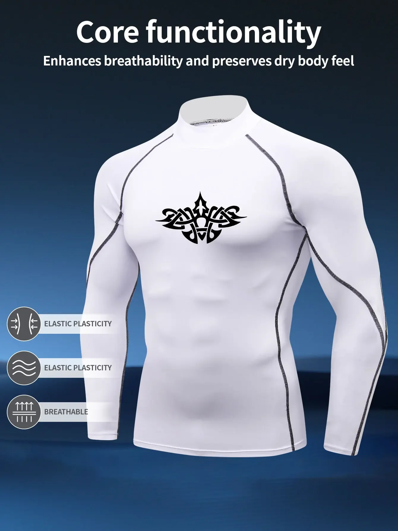 

Men's long-sleeved basketball tight-fitting base sportswear, quick-drying and breathable