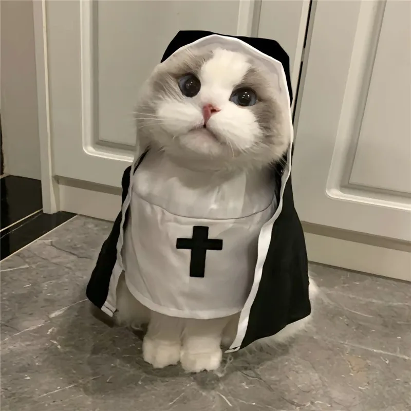 

New Cat Nun Clothes, Funny Photo Props for Cat and Dog Costume Changes, and Small and Medium-sized Pet Clothing