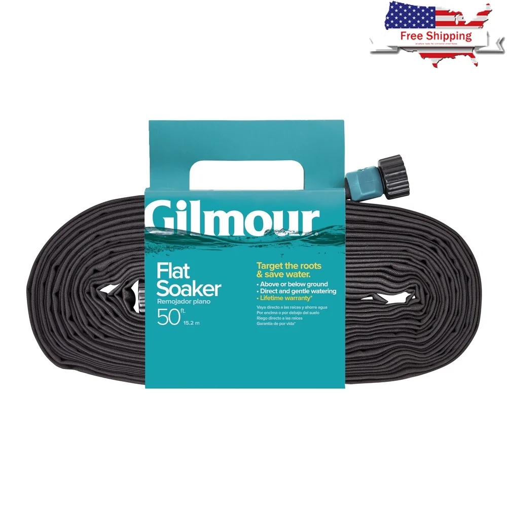 

Flat Soaker Hose 50ft Eco-Friendly Clog-Resistant Watering Solution Efficient Deep Watering in Garden Beds and Tight Spaces