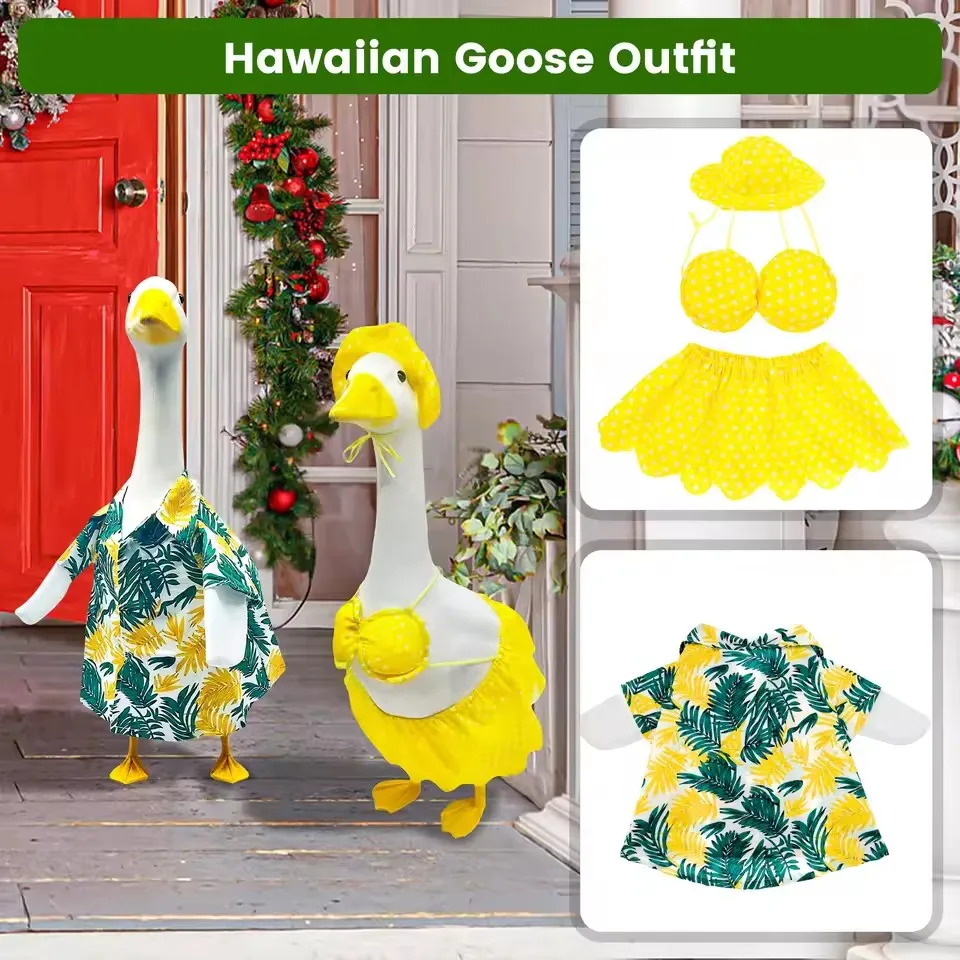Hawaiian Yard Gooses Outfits Porch Gooses Outfits Summer Bikini Gooses Clothes For Cement Gooses Cute Gooses Clothes For Lawn
