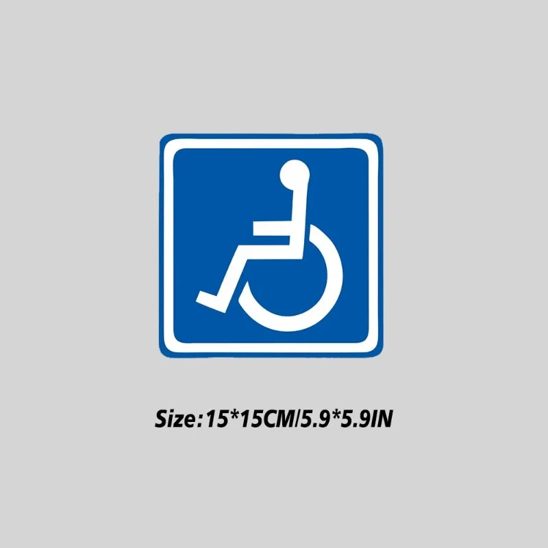 Disabled Special Vehicle Driving Stickers, Barrier Free Car Signs, Waterproof and Reflective Car Stickers 15cm*15cm PVC KK