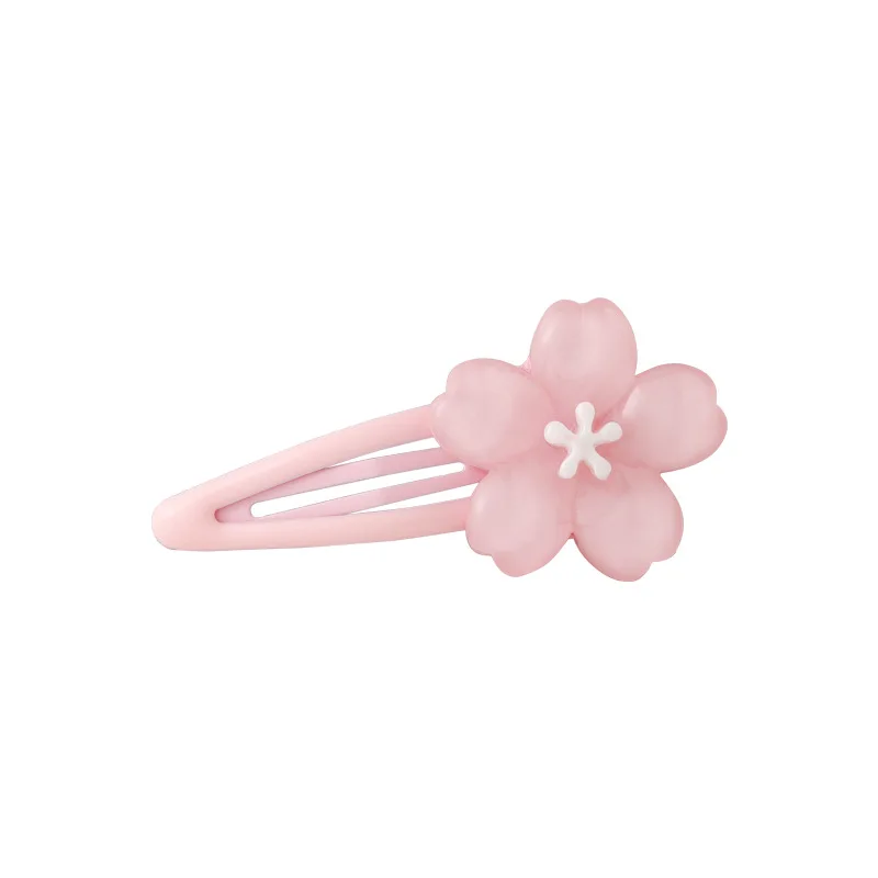 Japanese style pink  blossom hairpin girl sweet and gentle creamy cherry blossom bb clip headgear side bangs clip