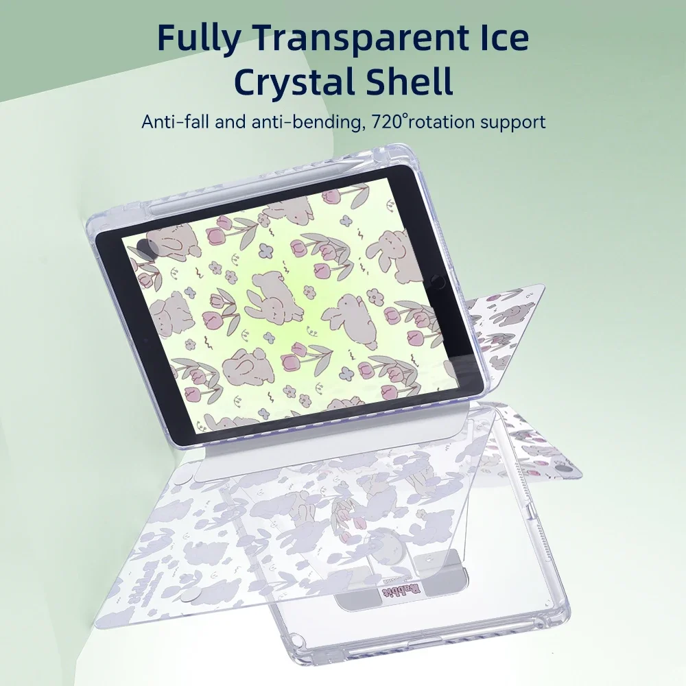 For iPad Transparent Case For iPad Air 11 13 M2 2024 Pro 11 13 M4 For 10.2 7/8/9th 10.9 Air4/5 Pro 11 12.9 Mini 6 9.7 5/6th Case