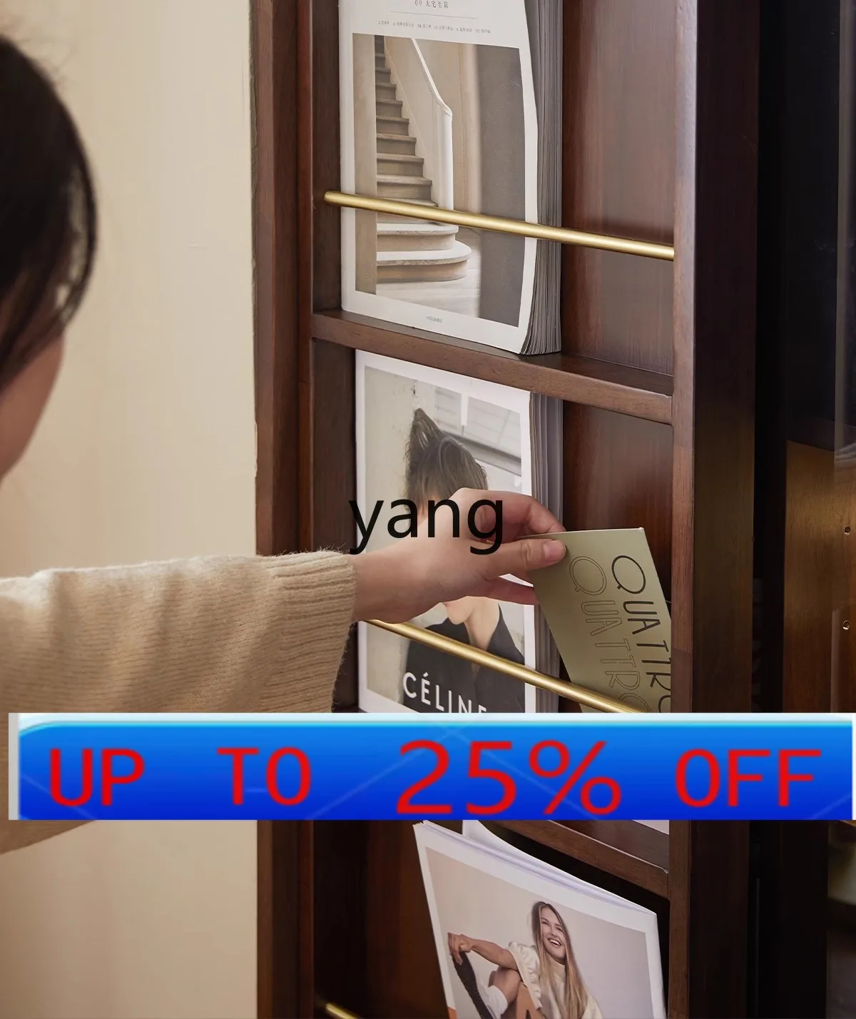 

LMMblack walnut color bookcase living room glass door storage display side cabinet solid wood multi-functional combination