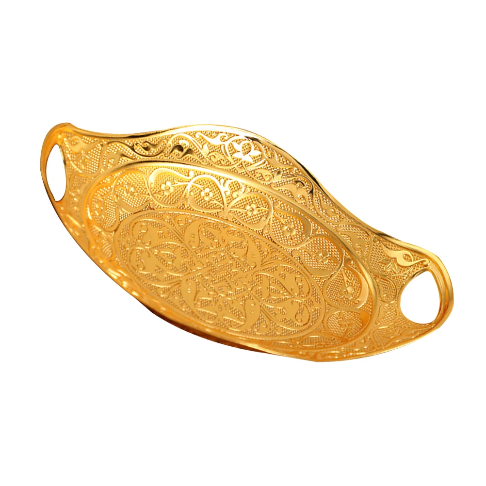 

European Style Fruit Plate Zinc Alloy Small Tray for Fruits C ies Snacks Kitchen Storage Decorative Food Party Weddings