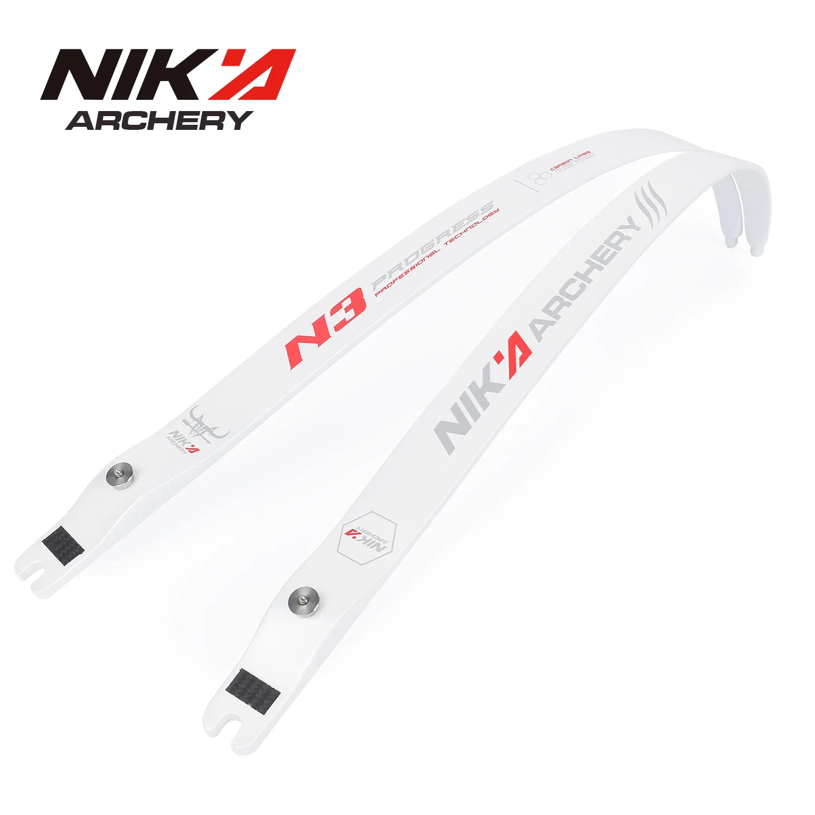 

68" N3 NIKA ARCHERY Recurve Bow Limbs Progress Series with 55% Carbon Fiber ontent Limb Draw Weight 16-50 Lbs