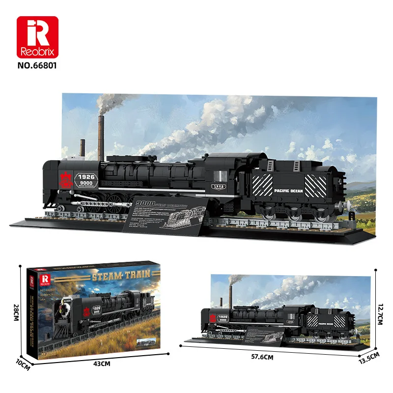 

1546pcs MOC Creativity Steam Locomotive Building Blocks Model 9000 Train Bricks Assembling DIY Toys for Boys Birthday Gift Set