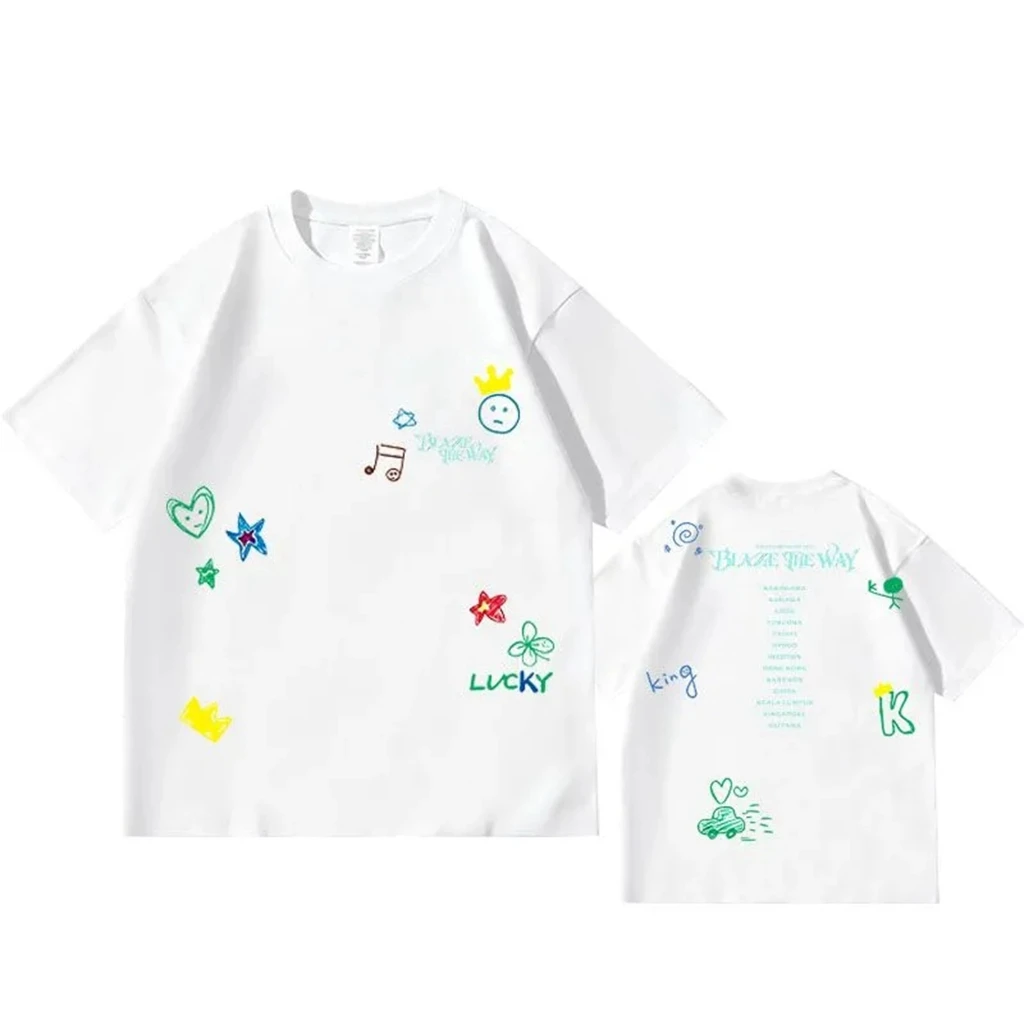 2026 Star Same T-shirt PHOTO BLAZETHEWAY Printe TShirt Kpop Stay in Shirt Pullovers Women Korean Style Summer Oversized Tshirt