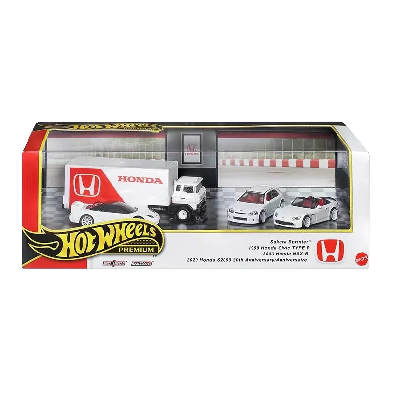 Original Hot Wheels Premium coche de juguete niño 1/64 Diecast Toyota Land Cruiser Horizon Hauler Camino transporte Jeep vehículo modelo regalo